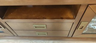 Mueble TV madera y cristal