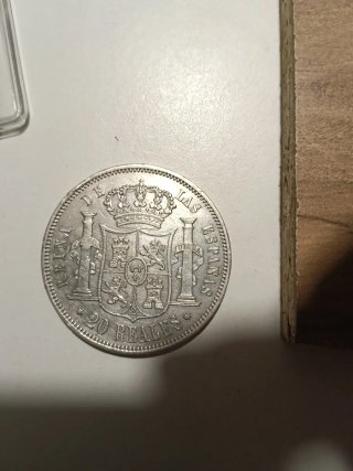 Moneda Plata 20 Reales Isabel II 1861