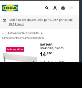 Barandilla Cama Infantil IKEA NATΤΑΡΑ