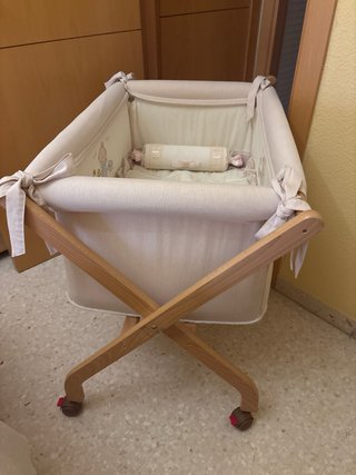 Minicuna madera beige