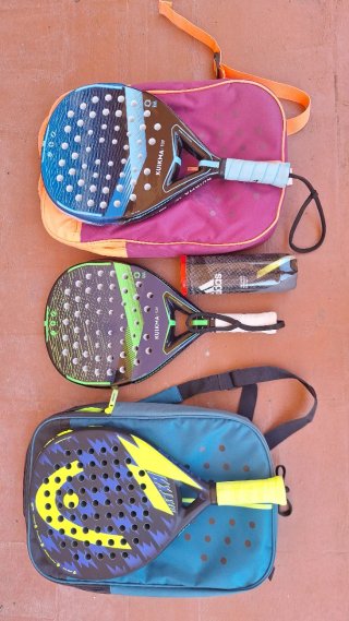 Lote 3 racchette paddle + borse