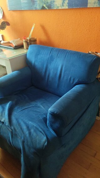 Sofá Cama Terciopelo Azul