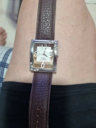 Reloj D&K Cuadrado Correa Marrón y Plata