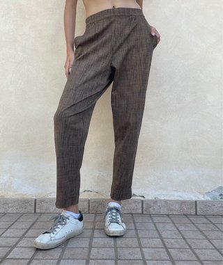 Pantaloni Duda marroni melange
