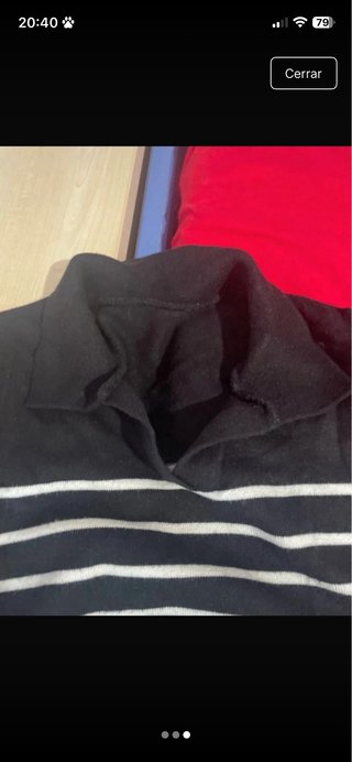 Jersey rayas cuello polo negro y blanco