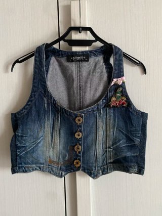 Gilet in jeans tg 6 anni bambina Parrot