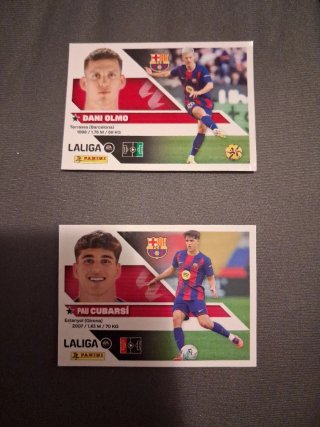 2 Cromos LaLiga Dani Olmo Pau Cubarsí