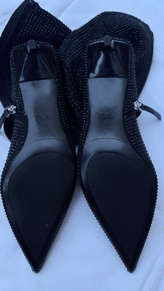 Botines Zara Brillantes Negros Talla 38