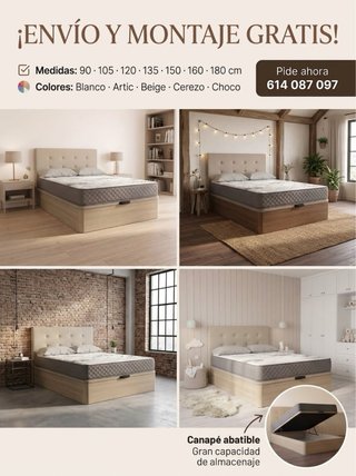 Canapé y Colchón Madera ENVÍO Y MONTAJE GRATIS!