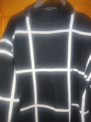 Jersey Cuello Perkins Cuadros Mujer