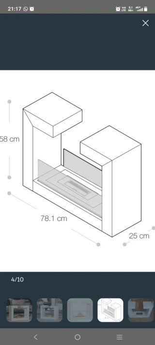 Chimenea de bioetanol moderna blanca