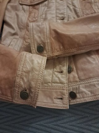 Chaqueta de cuero marrón Talla M