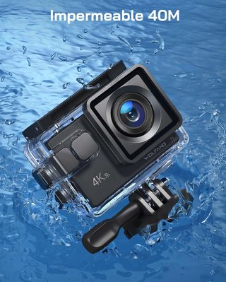 Cámara Deportiva GA100 4K 30FPS 20MP Antivibra.