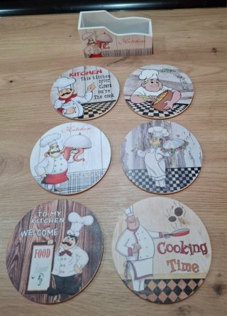 Portavasos de cocina con diseño de chef