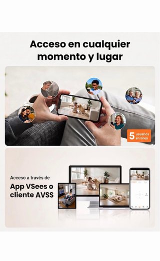 Anlapus Cámara WiFi 2.5K Interior 360° 5GHz