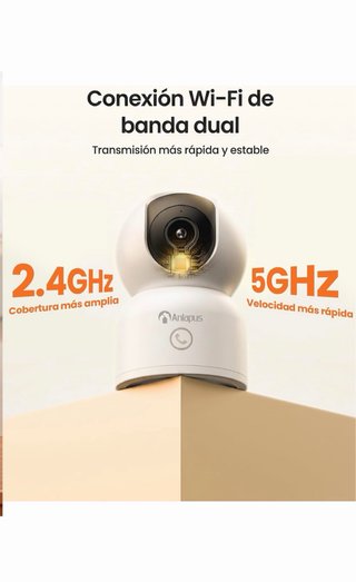 Anlapus Cámara WiFi 2.5K Interior 360° 5GHz