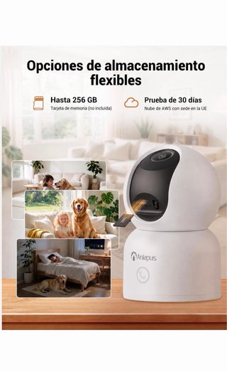 Anlapus Cámara WiFi 2.5K Interior 360° 5GHz