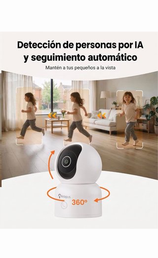 Anlapus Cámara WiFi 2.5K Interior 360° 5GHz