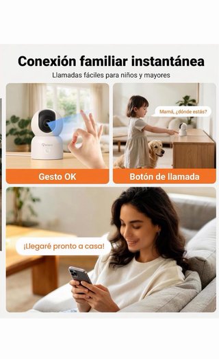 Anlapus Cámara WiFi 2.5K Interior 360° 5GHz