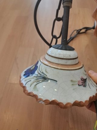Lámpara Techo Cerámica Vintage Flores