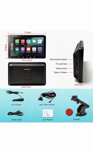 XINROAM Pantalla CarPlay 7” Android Auto