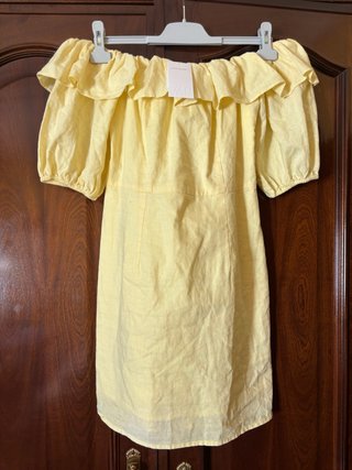 Vestido H&M amarillo Hombros descubiertos