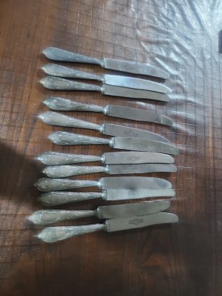 12 Coltelli da Dolce Silverplate Vintage