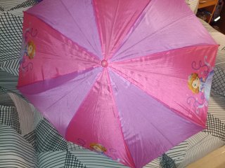Paraguas infantil rosa y morado