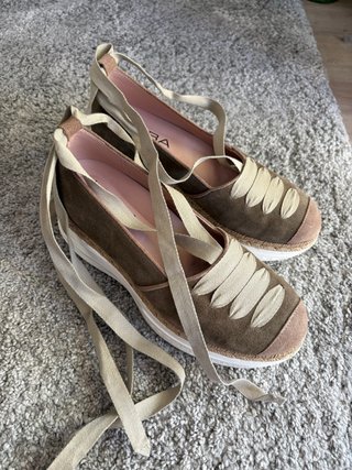 Alpargatas cuña mujer piel talla 39