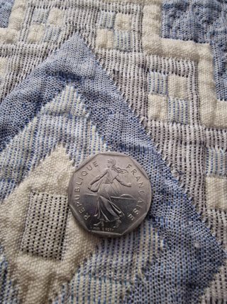 Moneda de 2 francos república francesa 1979