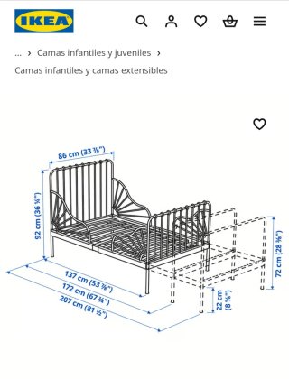 Camas infantiles extensibles blancas  Ikea