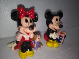 Figuras Vintage Mickey y Minnie Mouse