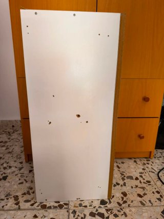 Estantería de esquina blanca