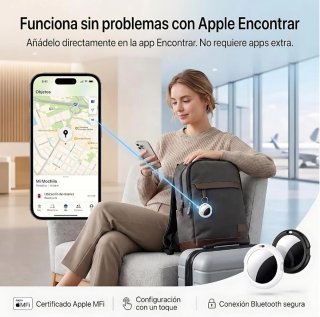 Pack 4 Localizadores GPS Apple/Android con llavero