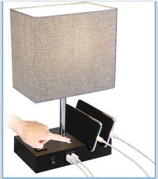 Lámpara de noche con USB y cargador