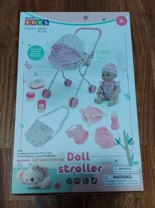 Carrito de muñecas con bebé y accesorios