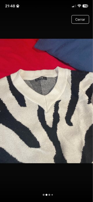 Jersey estampado cebra talla única