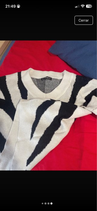 Jersey estampado cebra talla única
