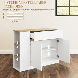 Aparador, gran compartimento, 3 estantes, cajón, 1