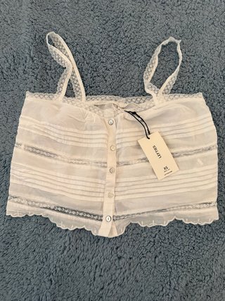 Top Zara Blanco Talla XS