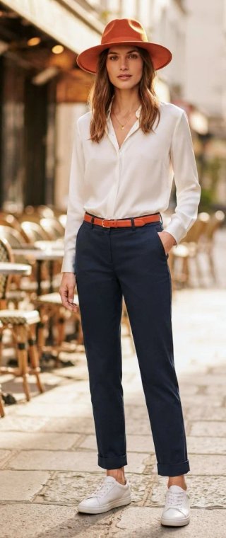 Pantaloni Cigo con risvolti blu