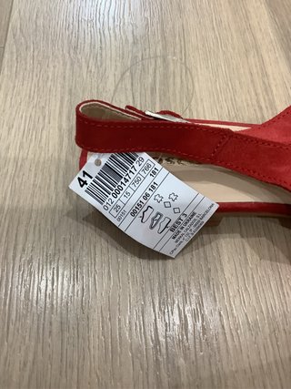 Zapato plano piel Fosco Rojo Talla 41