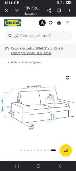 Funda Sofá KIVIK 2 Plazas Gris