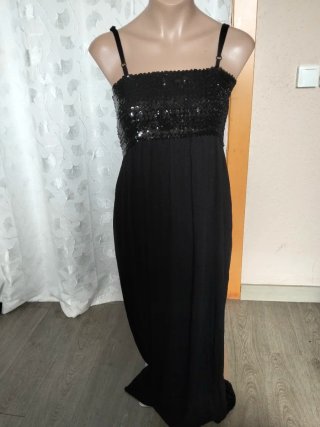 Vestido largo lentejuelas negro