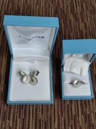 Conjunto Luxenter Anillo y Pendientes Perla