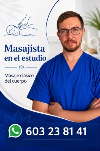 Masajista en el estudio