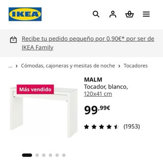 Tocador MALM IKEA blanco SIN CAJÓN