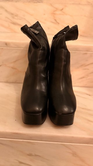 Botines negros plataforma tacón ancho