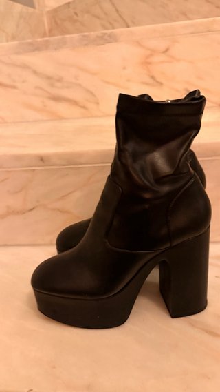 Botines negros plataforma tacón ancho