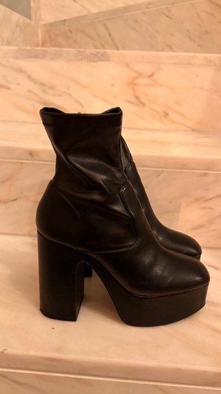 Botines negros plataforma tacón ancho